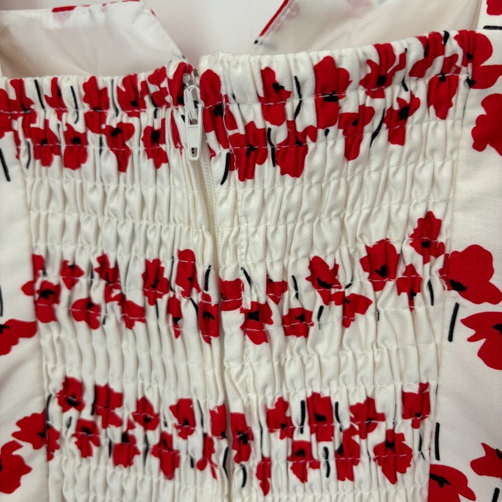 Vintage R&K Originals Red Poppy Flower Built in Bra Fit and Flare Sundress 10 - Picture 10 of 15